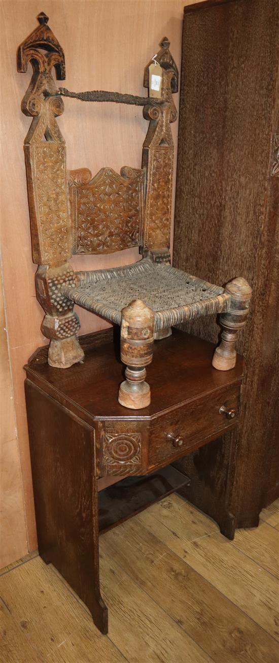 An African carved hardwood tribal chair